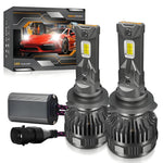 Confezione da 2 lampadine a LED per fari auto da 50W 6000LM 6000K con doppio tubo di rame., 9005, 9006, H1, H4, H7, H11