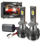 Confezione da 2 lampadine a LED per fari auto da 50W 6000LM 6000K con doppio tubo di rame., 9005, 9006, H1, H4, H7, H11