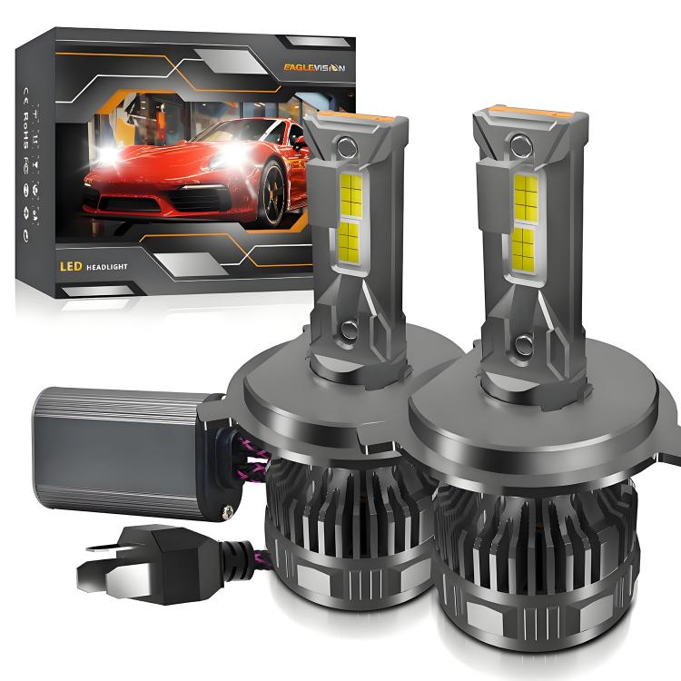 Confezione da 2 lampadine a LED per fari auto da 50W 6000LM 6000K con doppio tubo di rame., 9005, 9006, H1, H4, H7, H11