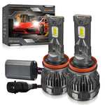 Confezione da 2 lampadine a LED per fari auto da 50W 6000LM 6000K con doppio tubo di rame., 9005, 9006, H1, H4, H7, H11