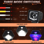 Confezione da 2 pezzi, faretto quadrato HD da 35W, 3600LM, 6500K per auto, luce da lavoro.