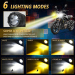 Faro LED a doppia lente da 30W, 3000LM, 6000K per moto, con cavo di controllo incluso.