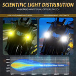 Faro LED a doppia lente da 30W, 3000LM, 6000K per moto, con cavo di controllo incluso.
