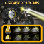 Faro LED a doppia lente da 30W, 3000LM, 6000K per moto, con cavo di controllo incluso.