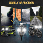 Faro LED a doppia lente da 30W, 3000LM, 6000K per moto, con cavo di controllo incluso.