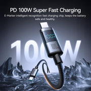 JOYROOM S-A16 Pro Prism Series 100W Digital Display Type-C Fast Charging Data Cable, Length: 1.2m, Type-C