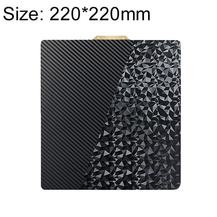 Piastra di costruzione per stampante 3D a doppia faccia in PET, fibra di carbonio, PEO, pellicola diamantata, 220x220mm, 235x235mm, 257x257mm, 300x300mm, 310x315mm, 355x355mm, 377x370mm