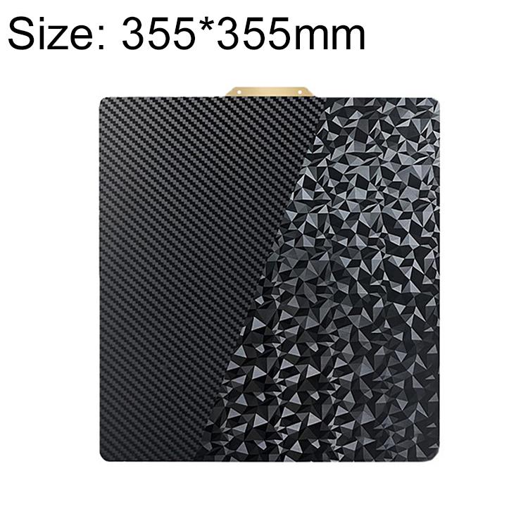 Piastra di costruzione per stampante 3D a doppia faccia in PET, fibra di carbonio, PEO, pellicola diamantata, 220x220mm, 235x235mm, 257x257mm, 300x300mm, 310x315mm, 355x355mm, 377x370mm