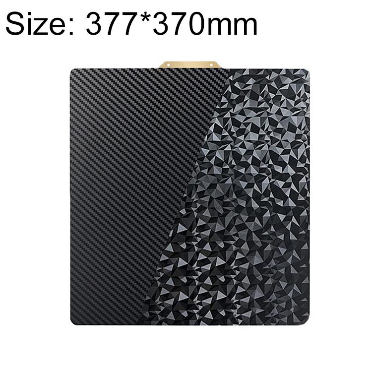 Piastra di costruzione per stampante 3D a doppia faccia in PET, fibra di carbonio, PEO, pellicola diamantata, 220x220mm, 235x235mm, 257x257mm, 300x300mm, 310x315mm, 355x355mm, 377x370mm