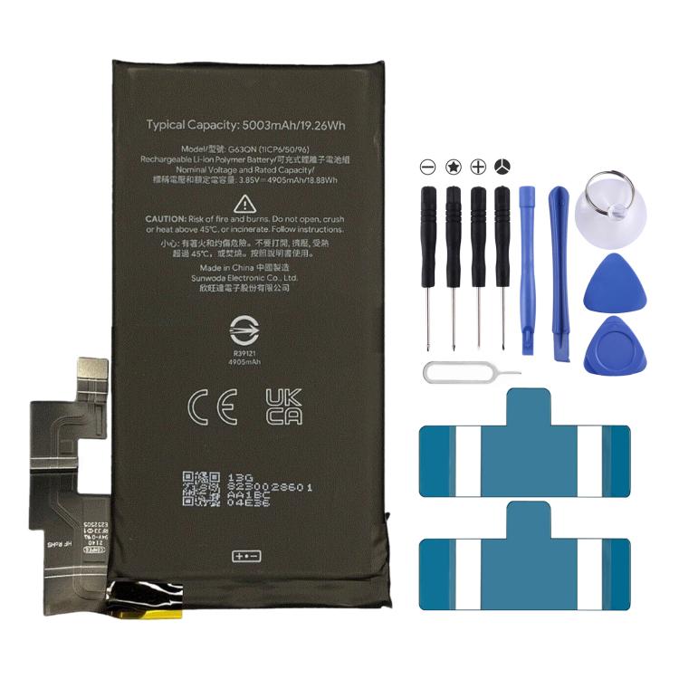 Sostituzione della batteria, For Google Pixel 8A 4492mAh G07DF, For Google Pixel 8 Pro 4950mAh GUKD8, For Google Pixel 8 4575mAh GS35E, For Google Pixel 7A 4385mAh GP5JE, For Google Pixel 7 Pro 5000mAh GMF5Z, For Google Pixel 7 4270mAh GVU6C GQML3 GZE8...