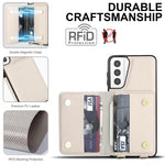 Portafoglio a tracolla con doppia fibbia, retro RFID e custodia in pelle per telefono., For Samsung Galaxy S21 5G, For Samsung Galaxy S21+ 5G, For Samsung Galaxy S21 Ultra 5G