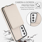 Portafoglio a tracolla con doppia fibbia, retro RFID e custodia in pelle per telefono., For Samsung Galaxy S21 5G, For Samsung Galaxy S21+ 5G, For Samsung Galaxy S21 Ultra 5G