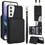 Portafoglio a tracolla con doppia fibbia, retro RFID e custodia in pelle per telefono., For Samsung Galaxy S21 5G, For Samsung Galaxy S21+ 5G, For Samsung Galaxy S21 Ultra 5G