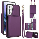 Portafoglio a tracolla con doppia fibbia, retro RFID e custodia in pelle per telefono., For Samsung Galaxy S21 5G, For Samsung Galaxy S21+ 5G, For Samsung Galaxy S21 Ultra 5G