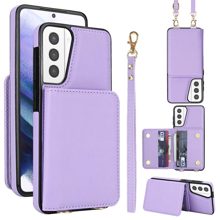 Portafoglio a tracolla con doppia fibbia, retro RFID e custodia in pelle per telefono., For Samsung Galaxy S21 5G, For Samsung Galaxy S21+ 5G, For Samsung Galaxy S21 Ultra 5G