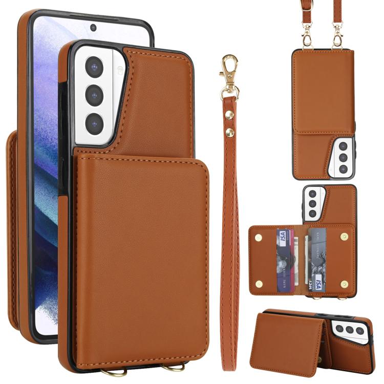 Portafoglio a tracolla con doppia fibbia, retro RFID e custodia in pelle per telefono., For Samsung Galaxy S21 5G, For Samsung Galaxy S21+ 5G, For Samsung Galaxy S21 Ultra 5G