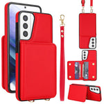 Portafoglio a tracolla con doppia fibbia, retro RFID e custodia in pelle per telefono., For Samsung Galaxy S21 5G, For Samsung Galaxy S21+ 5G, For Samsung Galaxy S21 Ultra 5G