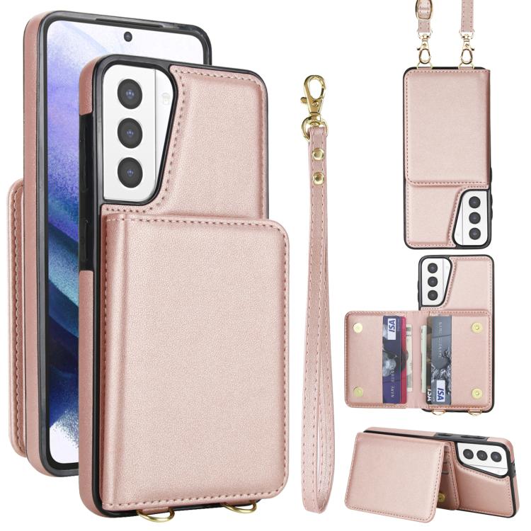 Portafoglio a tracolla con doppia fibbia, retro RFID e custodia in pelle per telefono., For Samsung Galaxy S21 5G, For Samsung Galaxy S21+ 5G, For Samsung Galaxy S21 Ultra 5G