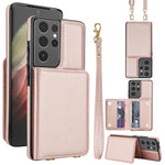 Portafoglio a tracolla con doppia fibbia, retro RFID e custodia in pelle per telefono., For Samsung Galaxy S21 5G, For Samsung Galaxy S21+ 5G, For Samsung Galaxy S21 Ultra 5G