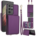 Portafoglio a tracolla con doppia fibbia, retro RFID e custodia in pelle per telefono., For Samsung Galaxy S21 5G, For Samsung Galaxy S21+ 5G, For Samsung Galaxy S21 Ultra 5G