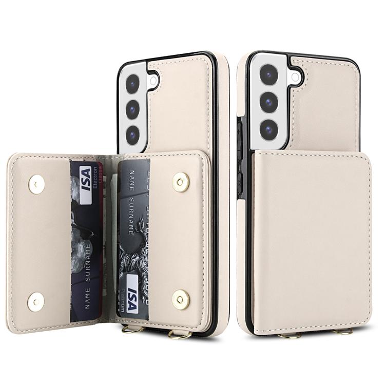 Portafoglio a tracolla con doppia fibbia, retro RFID e custodia in pelle per telefono., For Samsung Galaxy S22+ 5G, For Samsung Galaxy S22 5G, For Samsung Galaxy S21 FE 5G