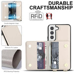 Portafoglio a tracolla con doppia fibbia, retro RFID e custodia in pelle per telefono., For Samsung Galaxy S22+ 5G, For Samsung Galaxy S22 5G, For Samsung Galaxy S21 FE 5G