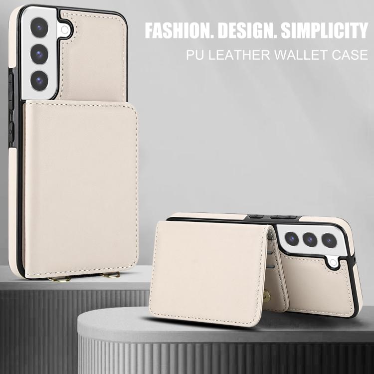 Portafoglio a tracolla con doppia fibbia, retro RFID e custodia in pelle per telefono., For Samsung Galaxy S22+ 5G, For Samsung Galaxy S22 5G, For Samsung Galaxy S21 FE 5G