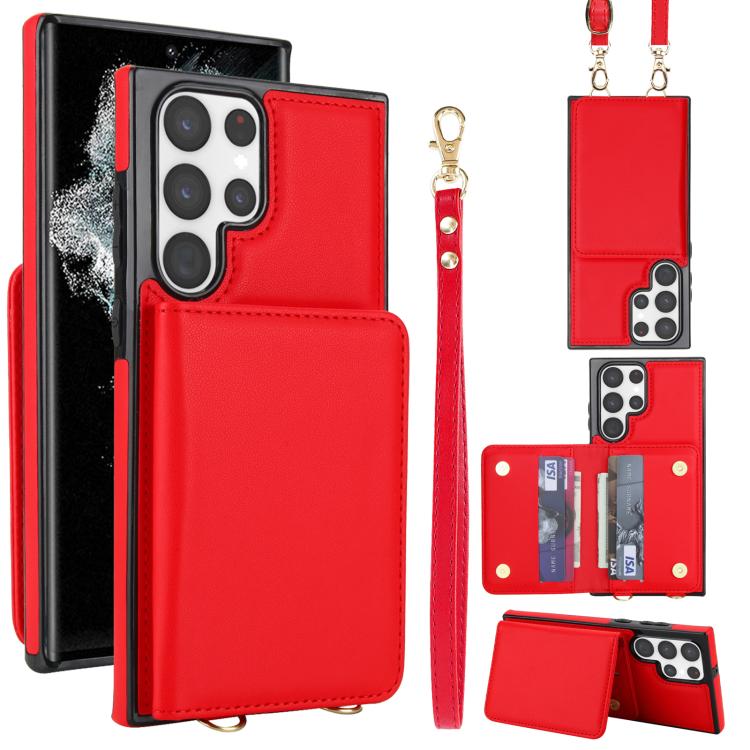 Portafoglio a tracolla con doppia fibbia, retro RFID e custodia in pelle per telefono., For Samsung Galaxy S23+ 5G, For Samsung Galaxy S23 5G, For Samsung Galaxy S22 Ultra 5G