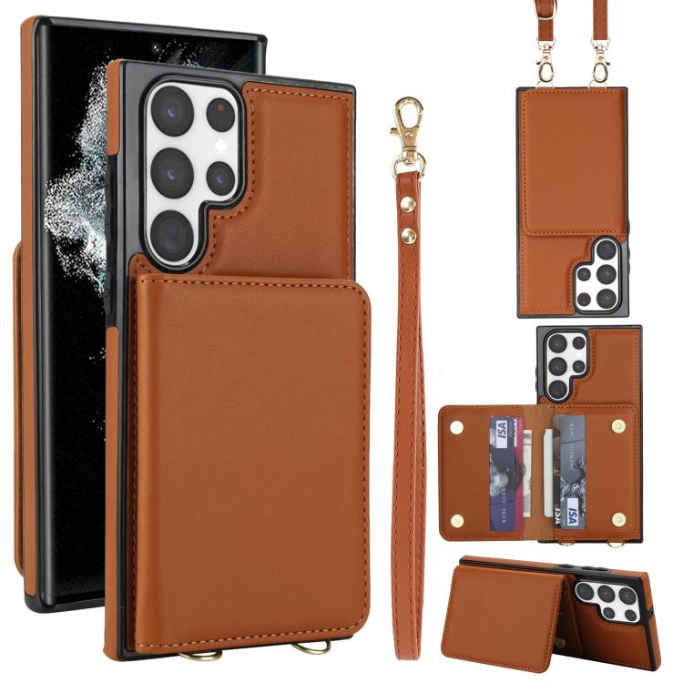 Portafoglio a tracolla con doppia fibbia, retro RFID e custodia in pelle per telefono., For Samsung Galaxy S23+ 5G, For Samsung Galaxy S23 5G, For Samsung Galaxy S22 Ultra 5G