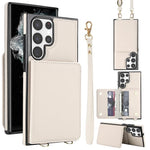 Portafoglio a tracolla con doppia fibbia, retro RFID e custodia in pelle per telefono., For Samsung Galaxy S24+ 5G, For Samsung Galaxy S24 5G, For Samsung Galaxy S23 Ultra 5G