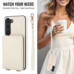 Portafoglio a tracolla con doppia fibbia, retro RFID e custodia in pelle per telefono., For Samsung Galaxy S23+ 5G, For Samsung Galaxy S23 5G, For Samsung Galaxy S22 Ultra 5G