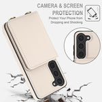 Portafoglio a tracolla con doppia fibbia, retro RFID e custodia in pelle per telefono., For Samsung Galaxy S23+ 5G, For Samsung Galaxy S23 5G, For Samsung Galaxy S22 Ultra 5G