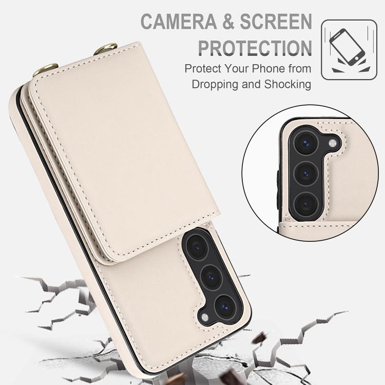 Portafoglio a tracolla con doppia fibbia, retro RFID e custodia in pelle per telefono., For Samsung Galaxy S23+ 5G, For Samsung Galaxy S23 5G, For Samsung Galaxy S22 Ultra 5G