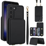 Portafoglio a tracolla con doppia fibbia, retro RFID e custodia in pelle per telefono., For Samsung Galaxy S23+ 5G, For Samsung Galaxy S23 5G, For Samsung Galaxy S22 Ultra 5G