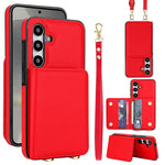 Portafoglio a tracolla con doppia fibbia, retro RFID e custodia in pelle per telefono., For Samsung Galaxy S24+ 5G, For Samsung Galaxy S24 5G, For Samsung Galaxy S23 Ultra 5G