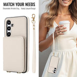 Portafoglio a tracolla con doppia fibbia, retro RFID e custodia in pelle per telefono., For Samsung Galaxy S24+ 5G, For Samsung Galaxy S24 5G, For Samsung Galaxy S23 Ultra 5G