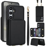Portafoglio a tracolla con doppia fibbia, retro RFID e custodia in pelle per telefono., For Samsung Galaxy S24+ 5G, For Samsung Galaxy S24 5G, For Samsung Galaxy S23 Ultra 5G