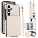 Portafoglio a tracolla con doppia fibbia, retro RFID e custodia in pelle per telefono., For Samsung Galaxy S25 Ultra 5G, For Samsung Galaxy S24 FE 5G, For Samsung Galaxy S24 Ultra 5G
