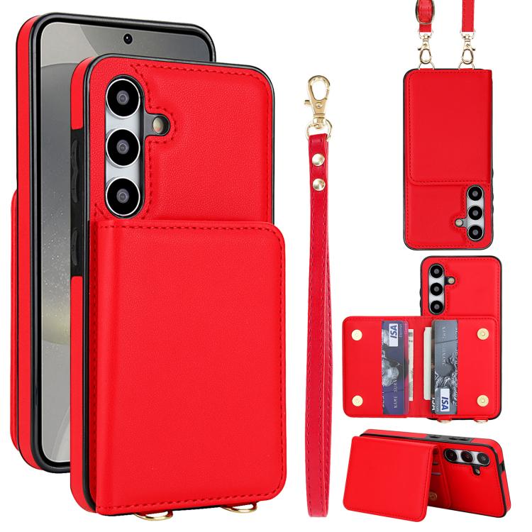 Portafoglio a tracolla con doppia fibbia, retro RFID e custodia in pelle per telefono., For Samsung Galaxy S25 Ultra 5G, For Samsung Galaxy S24 FE 5G, For Samsung Galaxy S24 Ultra 5G