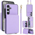 Portafoglio a tracolla con doppia fibbia, retro RFID e custodia in pelle per telefono., For Samsung Galaxy S25 Ultra 5G, For Samsung Galaxy S24 FE 5G, For Samsung Galaxy S24 Ultra 5G