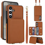 Portafoglio a tracolla con doppia fibbia, retro RFID e custodia in pelle per telefono., For Samsung Galaxy S25 Ultra 5G, For Samsung Galaxy S24 FE 5G, For Samsung Galaxy S24 Ultra 5G