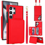 Portafoglio a tracolla con doppia fibbia, retro RFID e custodia in pelle per telefono., For Samsung Galaxy S25 Ultra 5G, For Samsung Galaxy S24 FE 5G, For Samsung Galaxy S24 Ultra 5G