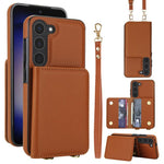 Portafoglio a tracolla con doppia fibbia, retro RFID e custodia in pelle per telefono., For Samsung Galaxy S25 Edge 5G, For Samsung Galaxy S25 5G, For Samsung Galaxy S25+ 5G