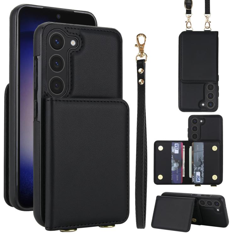 Portafoglio a tracolla con doppia fibbia, retro RFID e custodia in pelle per telefono., For Samsung Galaxy S25 Edge 5G, For Samsung Galaxy S25 5G, For Samsung Galaxy S25+ 5G