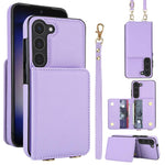 Portafoglio a tracolla con doppia fibbia, retro RFID e custodia in pelle per telefono., For Samsung Galaxy S25 Edge 5G, For Samsung Galaxy S25 5G, For Samsung Galaxy S25+ 5G