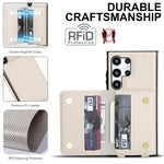Portafoglio a tracolla con doppia fibbia, retro RFID e custodia in pelle per telefono., For Samsung Galaxy S25 Ultra 5G, For Samsung Galaxy S24 FE 5G, For Samsung Galaxy S24 Ultra 5G