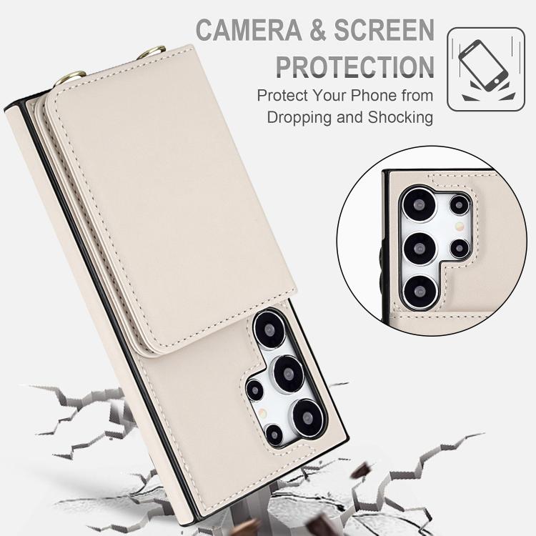 Portafoglio a tracolla con doppia fibbia, retro RFID e custodia in pelle per telefono., For Samsung Galaxy S25 Ultra 5G, For Samsung Galaxy S24 FE 5G, For Samsung Galaxy S24 Ultra 5G