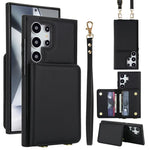 Portafoglio a tracolla con doppia fibbia, retro RFID e custodia in pelle per telefono., For Samsung Galaxy S25 Ultra 5G, For Samsung Galaxy S24 FE 5G, For Samsung Galaxy S24 Ultra 5G