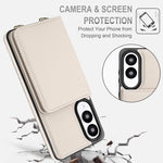 Portafoglio a tracolla con doppia fibbia, retro RFID e custodia in pelle per telefono., For Samsung Galaxy S25 Edge 5G, For Samsung Galaxy S25 5G, For Samsung Galaxy S25+ 5G