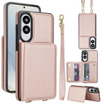 Portafoglio a tracolla con doppia fibbia, retro RFID e custodia in pelle per telefono., For Samsung Galaxy S25 Edge 5G, For Samsung Galaxy S25 5G, For Samsung Galaxy S25+ 5G